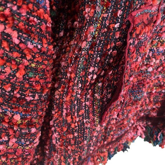 Yak Magik Silk Velvet Whimsigoth Jacket Red Fairy Grunge Fringe Maximalist-L - Picture 8 of 16